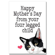 Four Legged Child Cat Mothers Day Card
